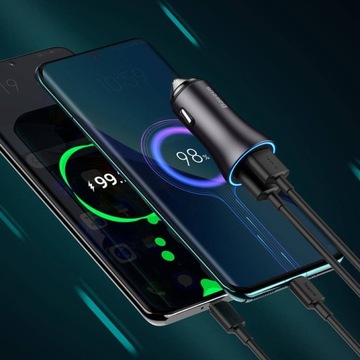 АВТОМОБИЛЬНОЕ ЗАРЯДНОЕ УСТРОЙСТВО BASEUS BASEUS GOLDEN CONTACTOR MAX, 2X USB, 60 Вт (СЕРЫЙ