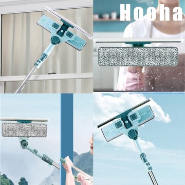 Телескопический очиститель оконных стекол, вращающийся, 69–145 см, скребок для окон 3 в 1