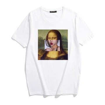 Koszulka Parodia MONA LISA LIZAK biała XL