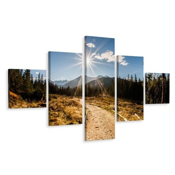 Obraz Pentaptyk GÓRSKI Krajobraz Widok 3D 200x120