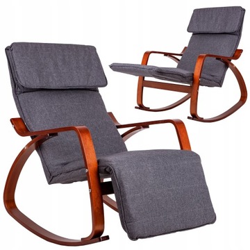 FOTEL BUJANY NA BIEGUNACH LEŻANKA PODNÓŻEK COMFORT