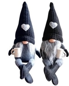 Czarne skrzaty para gnomów z kawą Nowoczesne S2