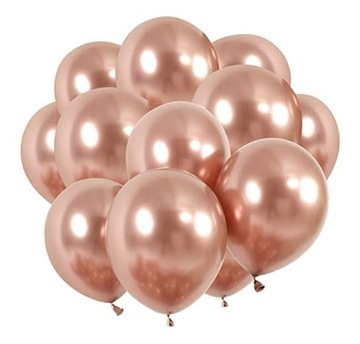 Balony GLOSSY chrom Różowe Złoto 50 szt