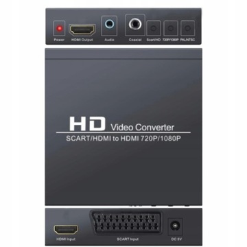 KONWERTER ADAPTER SCART HDMI DO HDMI AUDIO COAXIAL ANALOGOWY EURO SPDIF AV