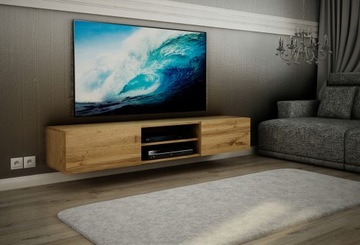 ПОДВЕСНОЙ ШКАФ ПОД ТЕЛЕВИЗОР 180 СМ ДУБ ВОТАН/ГЛЯНЦЕВЫЙ/МАТОВЫЙ