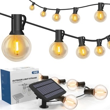 5,5M GIRLANDA SOLARNA OGRODOWA 10x ŻARÓWEK KULEK LED