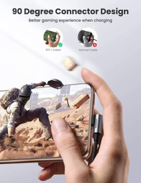 Ugreen USB-C - USB-C QC 4.0 3.0 20V / 3A PD 60W AFC FCP 50cm угловой кабель