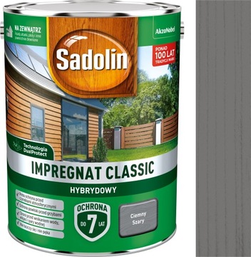 SADOLIN CLASSIC IMPREGNAT 4,5L CIEMNY SZARY