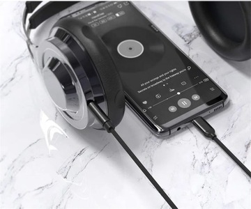 KABEL USB-C MINI JACK 3,5MM TYP C AUX WTYK PRZEWÓD AUDIO 100CM 1M NYLON