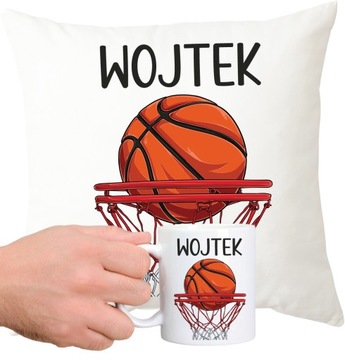 ZESTAW na prezent KOSZYKÓWKA PODUSZKA + KUBEK KOSZYKARZ BASKET dla fana