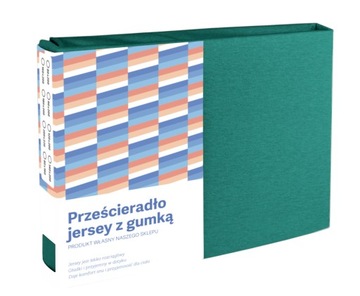 PRZEŚCIERADŁO JERSEY Z GUMKĄ 90X200 TURKUSOWE MORSKIE SZMARAGDOWE GŁADKIE