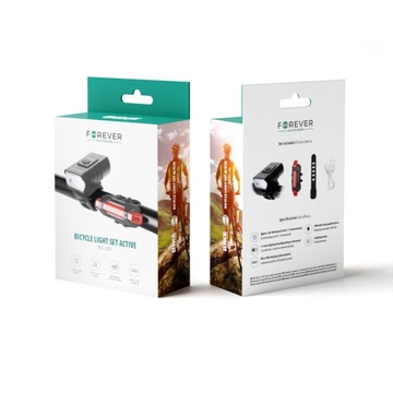 LAMPKA ROWEROWA ZESTAW PRZEDNIA TYLNA LED USB