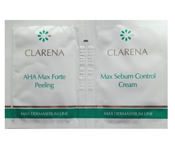 Clarena Max Sebum Control Cream + peeling saszetki