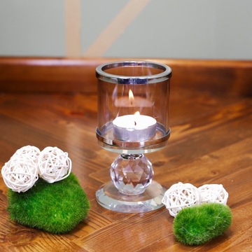 СТЕКЛЯННЫЙ КАНДЕЛЯБР ЛАМПОН РОЗЕТКА