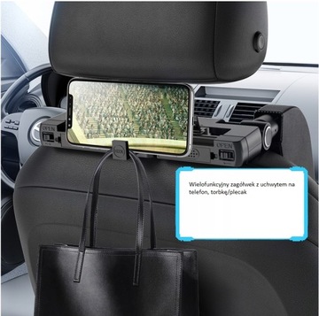 Zagłówek SAMOCHODOWY UCHWYT kształt U CZERWONY