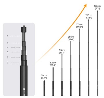 Штатив-монопод SELFIE Stick 153 см для GoPro SJCAM Xiaomi DJI Insta360