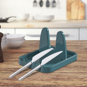 Держатель крышки кухонной кастрюли с капельницей, складная подставка для крышки синего цвета