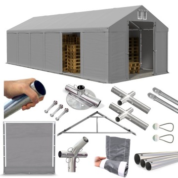 Namiot Budowlany 8x12m Przemysłowy Hala DAS 560 W