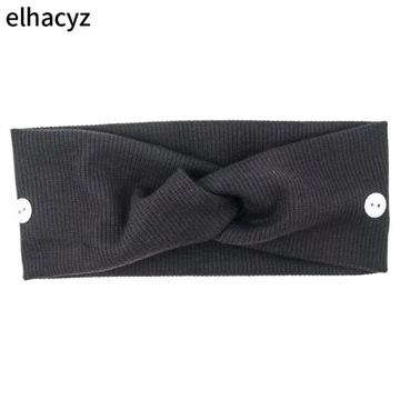 Soft Elastic Hair Band Button Headband Facema