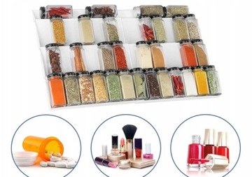 ВСТАВКА-ОРГАНИЗАТОР ДЛЯ ЯЩИКА ДЛЯ СПЕЦИЙ, РЕГУЛИРУЕМАЯ БАНКА ДЛЯ КОСМЕТИКИ