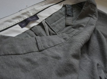 Spodnie wełniane wysoki stan eleganckie szare M&S szerokie 98% wełna 40/L