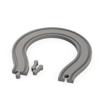 NAWRÓT ZAKRĘT DO TORÓW KOLEJKI DREWNIANEJ +2 ŁĄCZNIKI - od FabrykaTorow