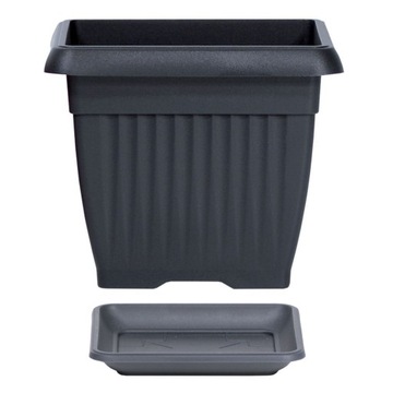 Doniczka kwadratowa Terra DKWT37 + podstawka 25.2l