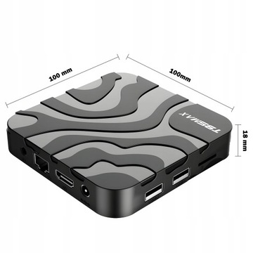 SMART TV BOX ANDROID 9 64BIT 6K WIFI HDR + REMOTE CONTROL LAN INPUT, 4/64G