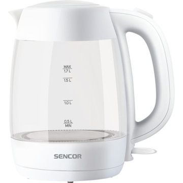 Czajnik Bezprzewodowy Szklany Biały Sencor 1,7L