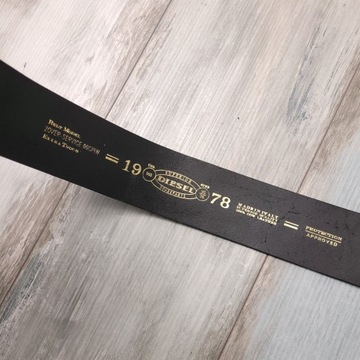 DIESEL GOLD PREMIUM Belt Skórzany Pasek Damski Szeroki 6 Czarny Leather