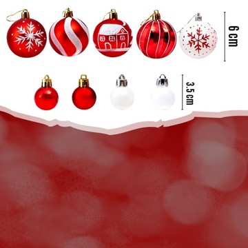 Рождественская елка безделушки для рождественской елки, набор XXL 44 ПК.