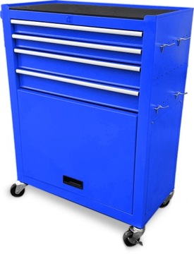 ПРОФЕССИОНАЛЬНАЯ ИНСТРУМЕНТАЛЬНАЯ ТЕЛЕЖКА ШКАФ ДЛЯ МАСТЕРСКОЙ 4 ящика синий