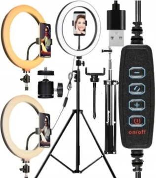 UCHWYT NA TELEFON STATYW Z LAMPĄ LED RING DO ZDJĘĆ