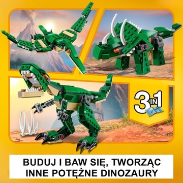 LEGO CREATOR 31058 POTĘŻNE DINOZAURY T-REX ZABAWKA DLA CHŁOPCA NA PREZENT