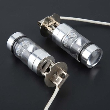 2x H3 6000K Niebieski 100W Zestaw żarówek LED do