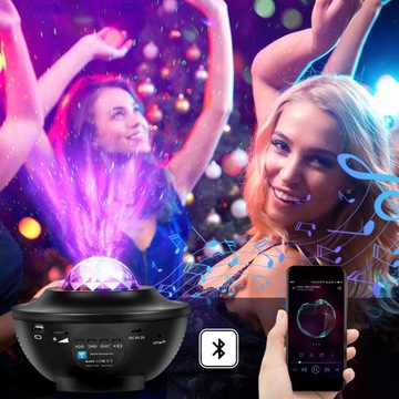 PROJEKTOR GWIAZD KULA LAMPKA LED NOCNA BLUETOOTH