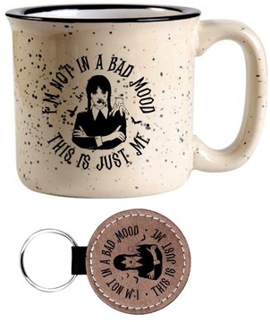KUBEK 400ml Wednesday Addams ZESTAW PREMIUM BRELOK