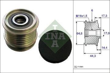 ALTERNÁTOR - SPOJKA JEDNOSMĚR SCHAEFFLER INA 535 0130 10