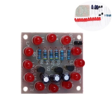 Wirujące 12Led czerwone nauka lutowania diy kit