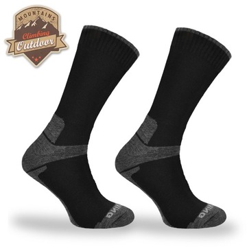Skarpety Trekkingowe MID wełna MERINO Czarne 35-38
