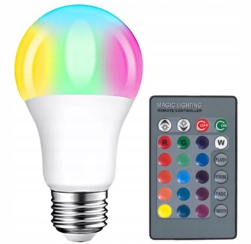 KOLOROWA ŻARÓWKA RGB PILOT E27 16 KOLORÓW GU10