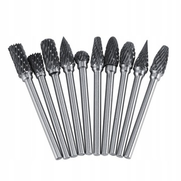 10 SZTUK STALOWE PILNIKI OBROTOWE Z WĘGLIKA WOLF 1000-3700R / MIN 3 MM