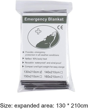 АВАРИЙНОЕ ТЕРМООДЕЯЛО АЛЮМИНИЕВАЯ ФОЛЬГА КОВРИК ДЛЯ АВАРИЙНОЙ ЖИЗНИ 130X210CM