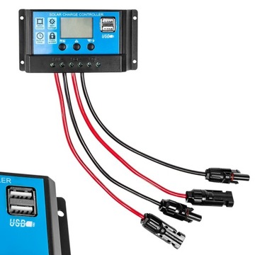 РЕГУЛЯТОР ЗАРЯДКИ NEO 12В 24В ЖК-ПАНЕЛЬ 10А