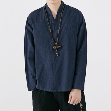 Chińscy w stylu mężczyzn Hanfu Tops-3XL