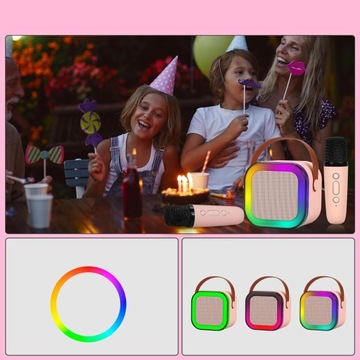 Karaoke Bezprzewodowy Bluetooth Głośnik Z Mikrofon x2 Dla Dzieci Zestaw