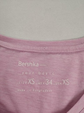 BERSHKA BASIC DAMSKI T-SHIRT OVERSIZE rozm. XS