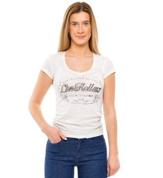 LEE t-shirt damski Slim V Neck White _ XS XS