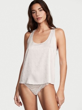 Victoria's Secret piżama satyna logo koszulka + szorty rozmiar M