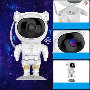 Светодиодный проектор астронавта Galaxy Starry Sky Night Light с таймером и пультом дистанционного управления